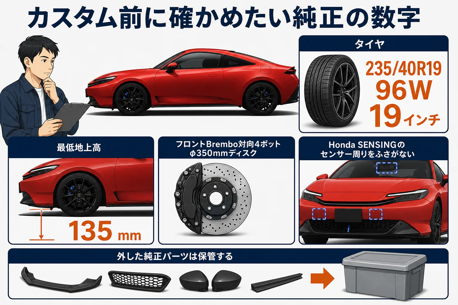 エアロを付ける前に確かめたいポイントをまとめた図解