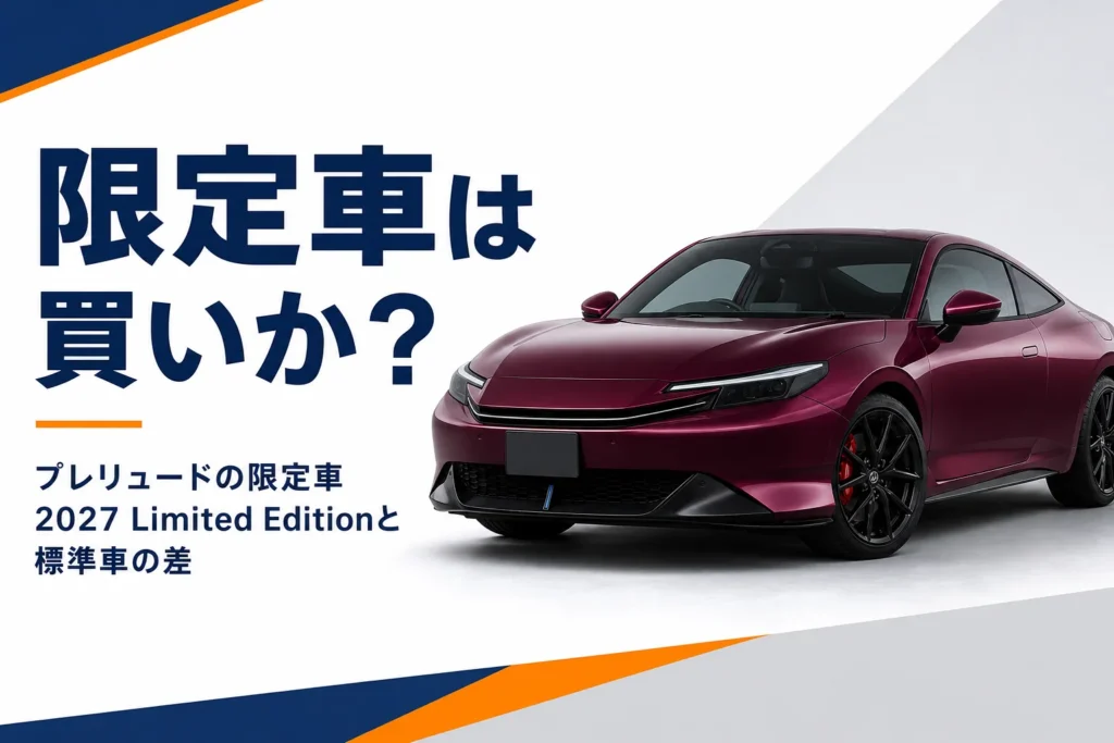 深い赤紫のクーペと限定車は買いかという見出し