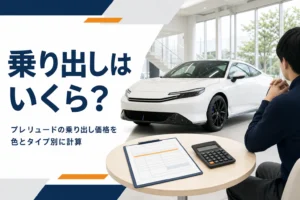 プレリュードの乗り出し価格を見積書で確かめるイメージ