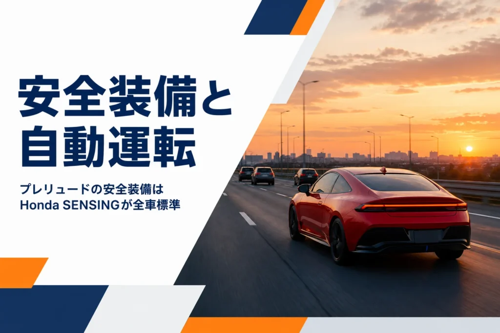 高速道路を走るプレリュードと前を行く車
